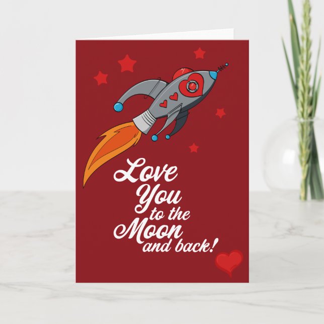 Cartão De Festividades Love you to the moon and back - Valentine (Frente)