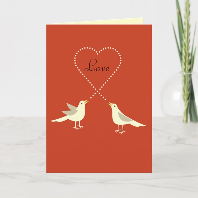 Cartão De Festividades Lovebirds Valentine's Day Card (Frente)