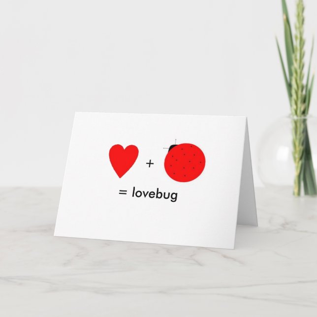 Cartão De Festividades lovebug card for Valentine's Day (Frente)
