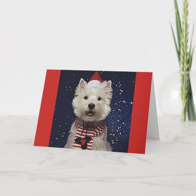 Cartão De Festividades Lovely Westie Christmas-Themed Card (Frente)