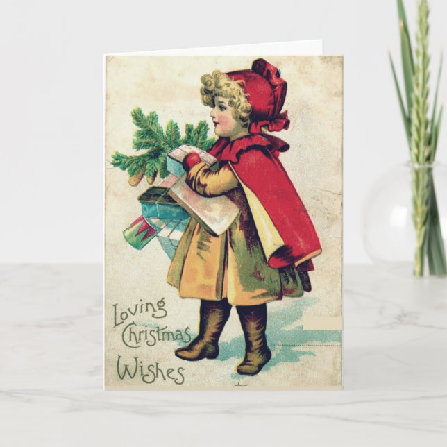 Cartão De Festividades Loving Christmas Wishes Red Riding Hood Christmas (Frente)