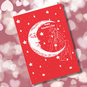 Cartão De Festividades Lua e Estrela Celestial, Foto Personalizada Dia do