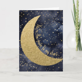 Cartão De Festividades Lua e estrelas amor romântico