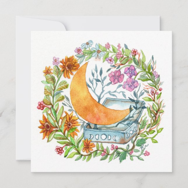 Cartão De Festividades Lua fora da caixa (Frente)