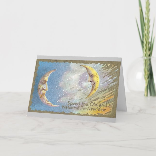 Cartão De Festividades Lua Velha e Nova Lua (Frente)