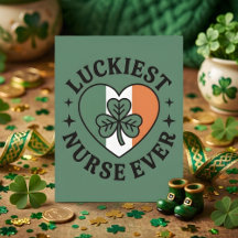 Luckiest Nurse Ever Irish Shamrock Art