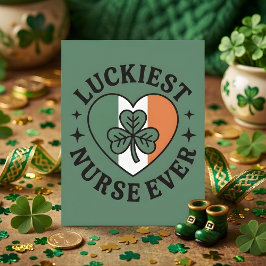 Cartão De Festividades Luckiest Nurse Ever Irish Shamrock Art