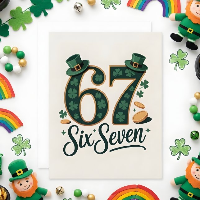 Cartão De Festividades Lucky 67 St Patrick’s Day Kids Card (Criador carregado)