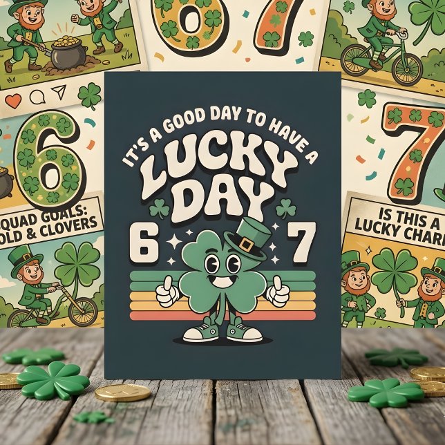 Cartão De Festividades Lucky Day 67 Shamrock Kids Party Card (Criador carregado)