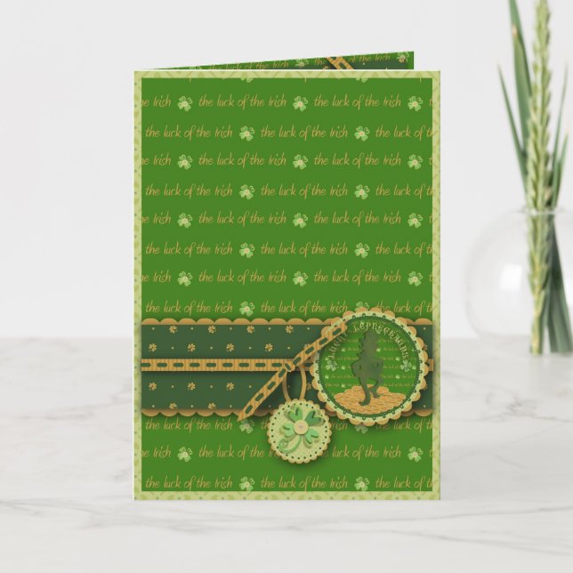 Cartão De Festividades Lucky Leprechaun Card (Frente)