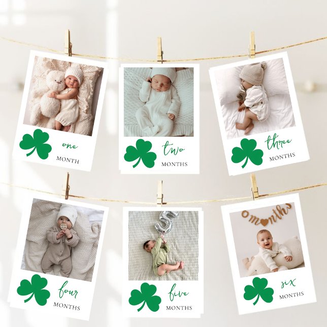 Cartão De Festividades Lucky One Baby Milestone Photo Cards Shamrock (Criador carregado)