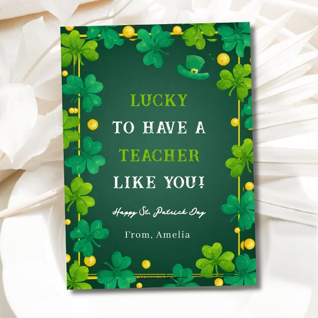 Cartão De Festividades Lucky To Have A Teacher Like You St Patrick’s Day  (Criador carregado)