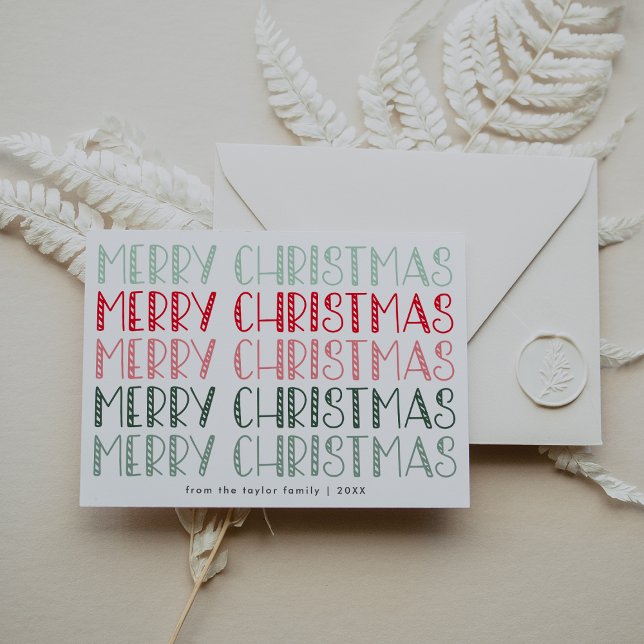 Cartão De Festividades LUCY Red Green - Família de diversão bonita verde  (LUCY Red Green Cute Fun Family Merry Christmas Holiday Card)