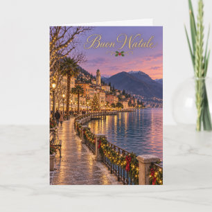 Cartão De Festividades Lugano Natal no Lago Feliz Natal