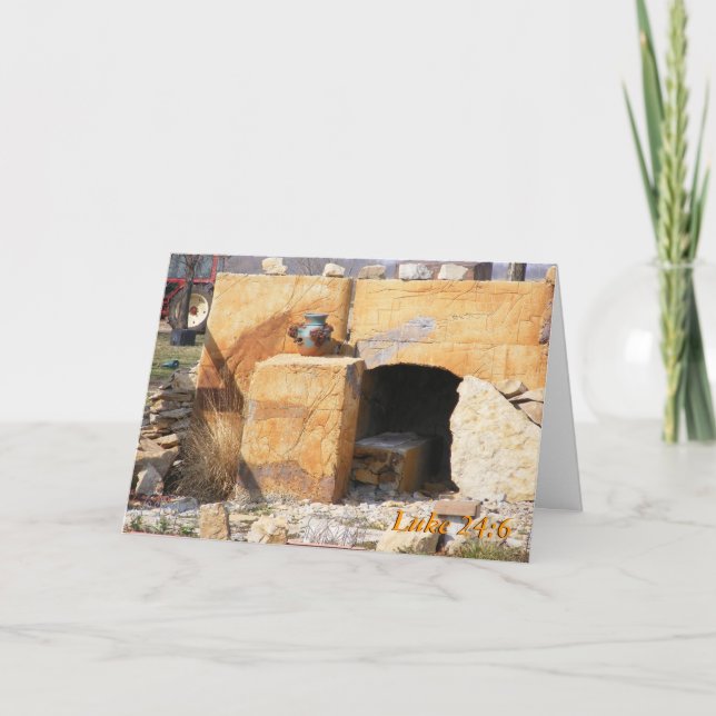 Cartão De Festividades Luke 24: 6, ele é Risen (Frente)