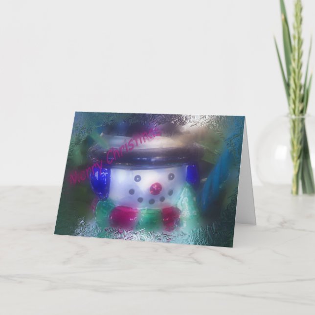 Cartão De Festividades Luke 2:11 Snowman Ornament Natal (Frente)