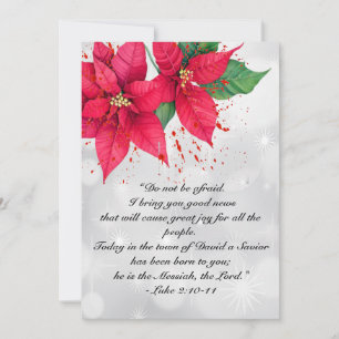 Cartão De Festividades Luke 2 Belíssima Flor de Poinsettia em Aquarela