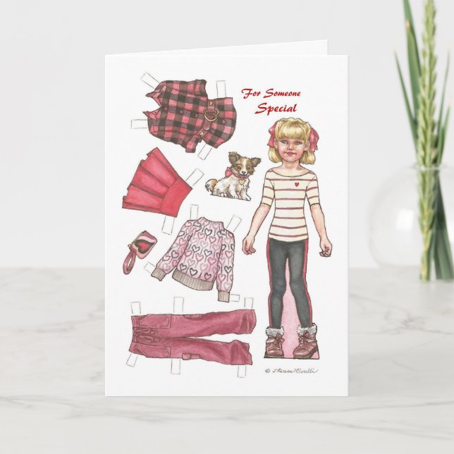 Cartão De Festividades Lumberjack namorados de boneca de papel chic (Frente)