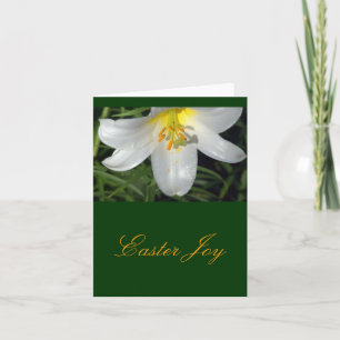 Cartão De Festividades Luminosa branca Lily/Páscoa Joy