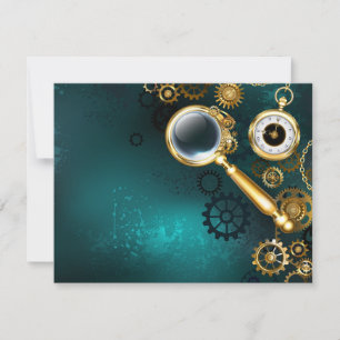 Cartão De Festividades Lupa no estilo Steampunk