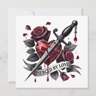 Cartão De Festividades Lupercalia Gothic Heart & Sword Valentine's
