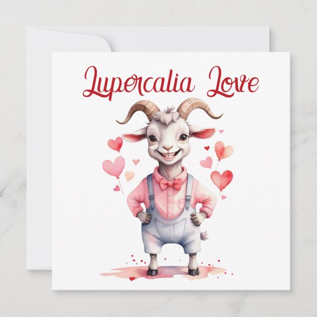 Cartão De Festividades Lupercalia Love Sweet Goat Hearts Valentine's Day (Frente)