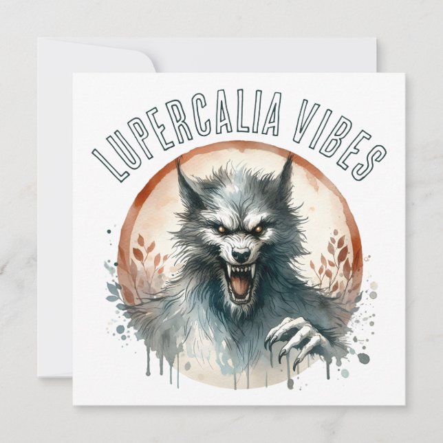 Cartão De Festividades Lupercalia Vibes Werewolf Valentine's Day (Frente)
