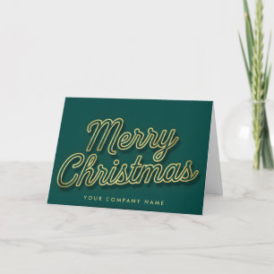 Cartão De Festividades Luxe Dourado Contorno Script Feliz Natal