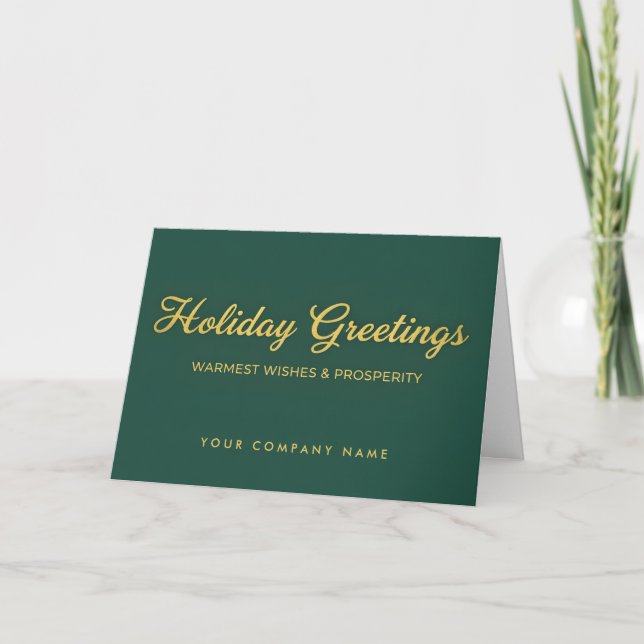 Cartão De Festividades Luxe Script Holiday Greetings (Frente)