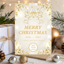 Cartão De Festividades Luxury Champagne & White Modern Business