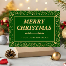 Luxury Green & Antique-Gold Business Christmas