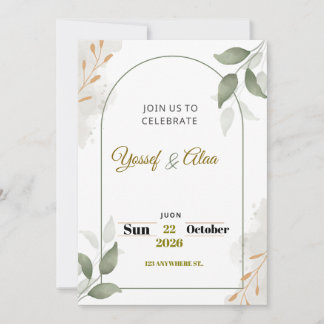 Cartão De Festividades Luxury Wedding Invitation | Gold Accents | Modern 