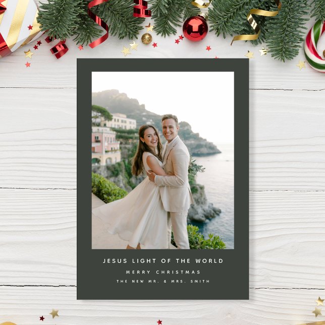 Cartão De Festividades Luz da nova foto da costa mundial (Criador carregado)