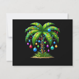 Cartão De Festividades Luz de árvore de palmeira de Natal Havaiano Tropic