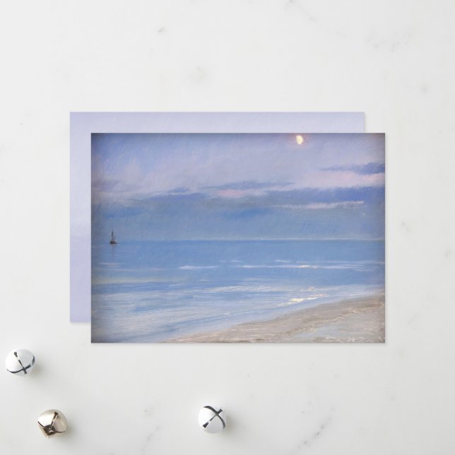 Cartão De Festividades Luz na praia de Skagen por P.S. Krøyer, Art (Frente/Verso In Situ)