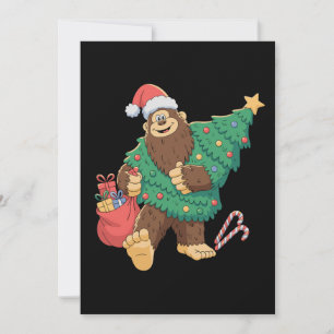 Cartão De Festividades Luzes de árvore de Natal Sasquatch Bigfoot Natal F