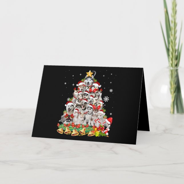 Cartão De Festividades Luzes de árvore de natal siberiana | Natal (Frente)