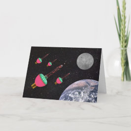 Cartão De Festividades Luzes de bolhas no espaço personalizado