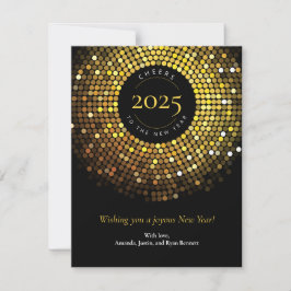 Cartão De Festividades Luzes de Círculo Brilhante Feliz Ano Novo
