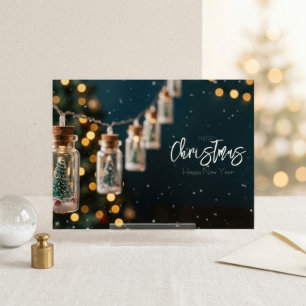 Cartão De Festividades Luzes de Cordão de Garrafa de Árvore de Natal Mini