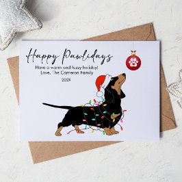 Cartão De Festividades Luzes de Dachshund Fofos Presente para Amante de A