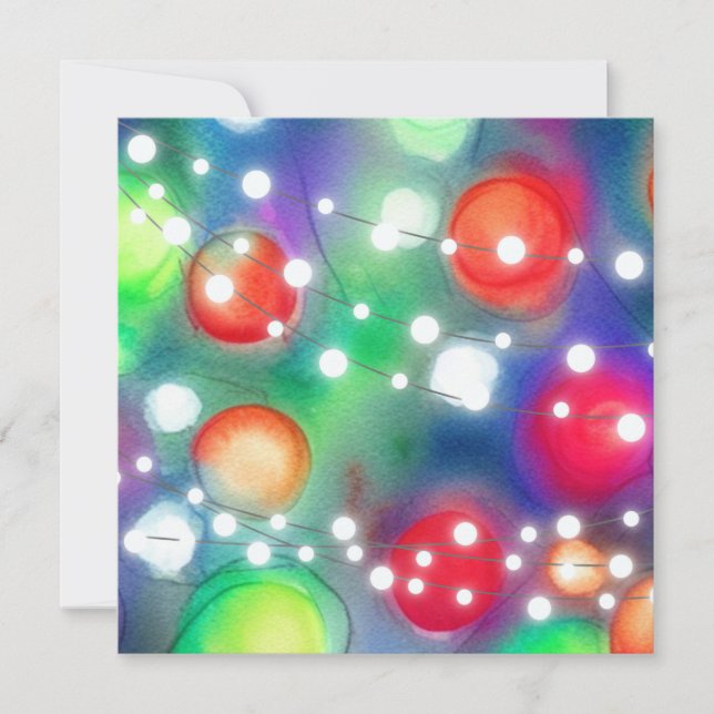 Cartão De Festividades Luzes de Natal (Frente)