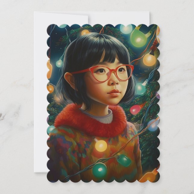 Cartão De Festividades Luzes de Natal (Frente)