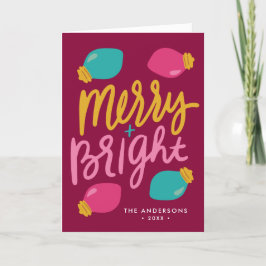 Cartão De Festividades Luzes de Natal feliz e Brilhante Não Foto