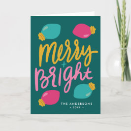 Cartão De Festividades Luzes de Natal feliz e Brilhante Não Foto