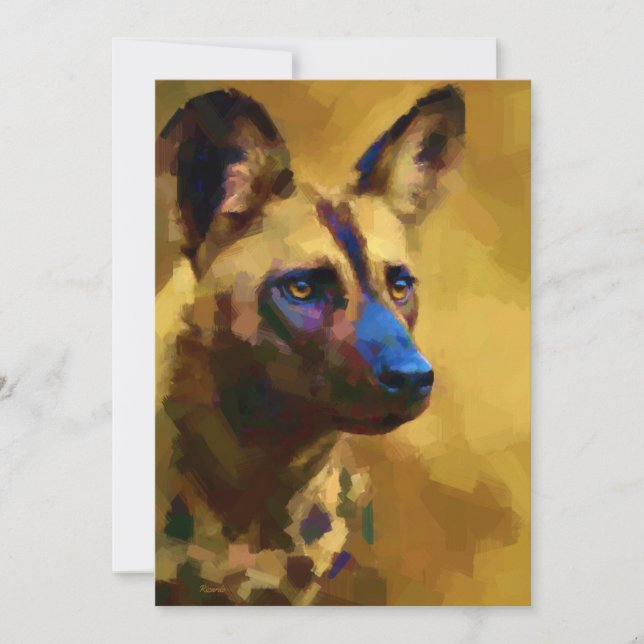 Cartão De Festividades Lycaon Pictus (Frente)