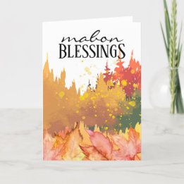 Cartão De Festividades Mabon Autumnal Equinox Fall Trees & Leaves Wicca