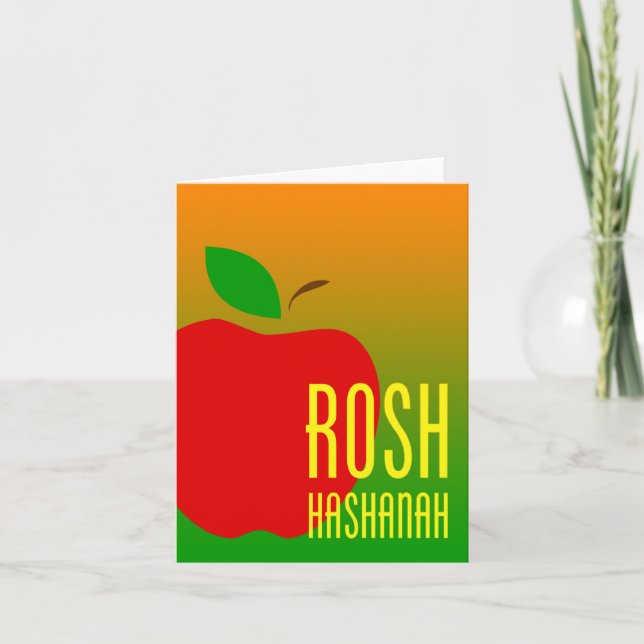 Cartão De Festividades maçã rosh hashanah (Frente)