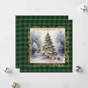 Cartão De Festividades MacArthur Antigo Tartan Escocês de Natal