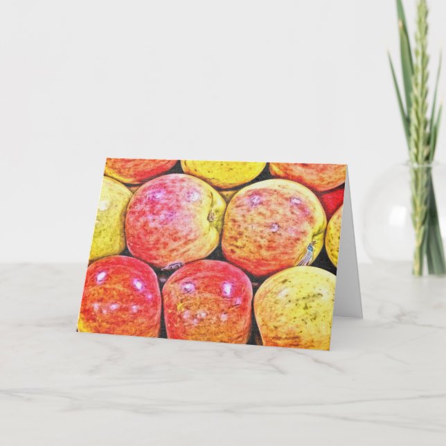 Cartão De Festividades Maçãs, Dia de Ação de Graças (Frente)